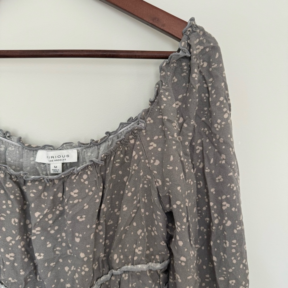 Kirious Gray Ruffle Top - Picture 3 of 4